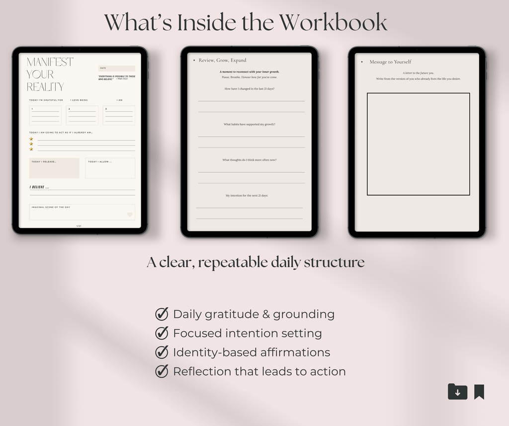 Manifest Your Reality – Digital Manifestation Workbook (Fillable PDF)