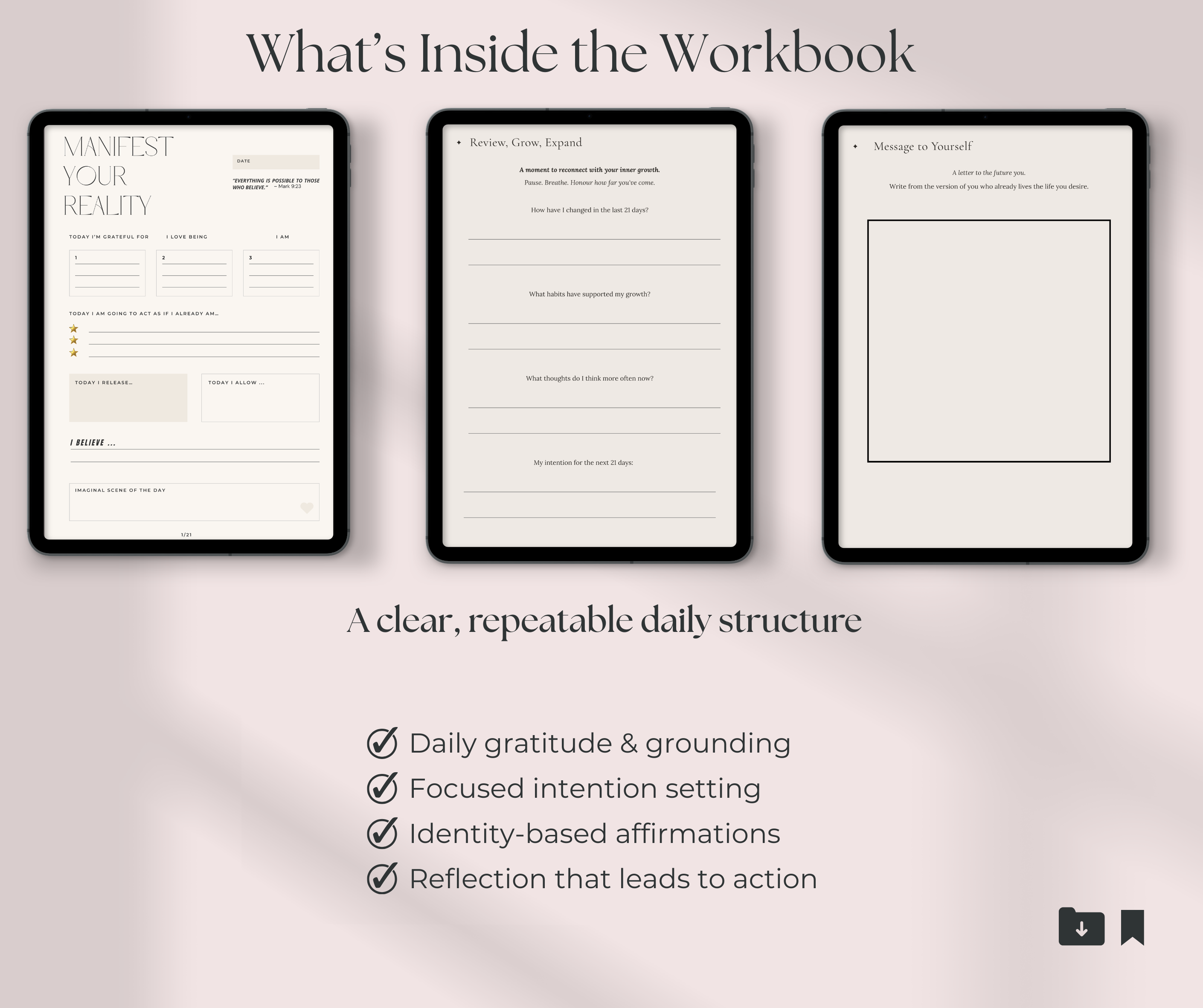 Manifest Your Reality – Digital Manifestation Workbook (Fillable PDF)