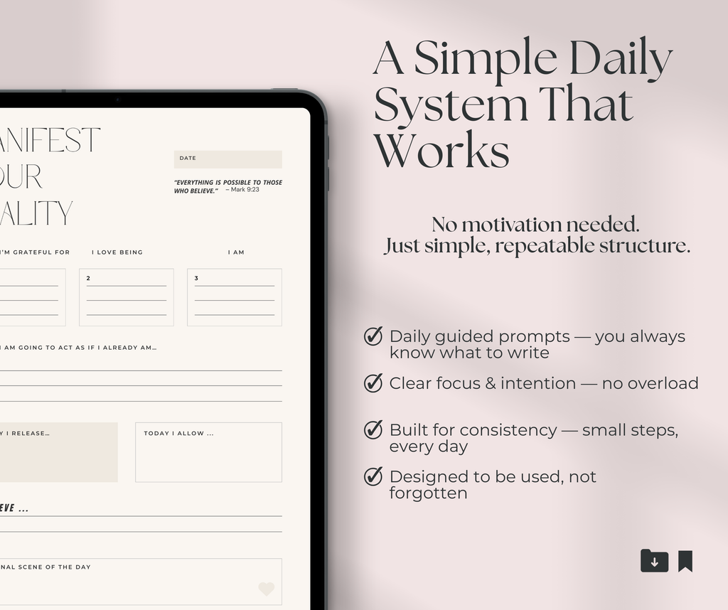 Manifest Your Reality – Digital Manifestation Workbook (Fillable PDF)